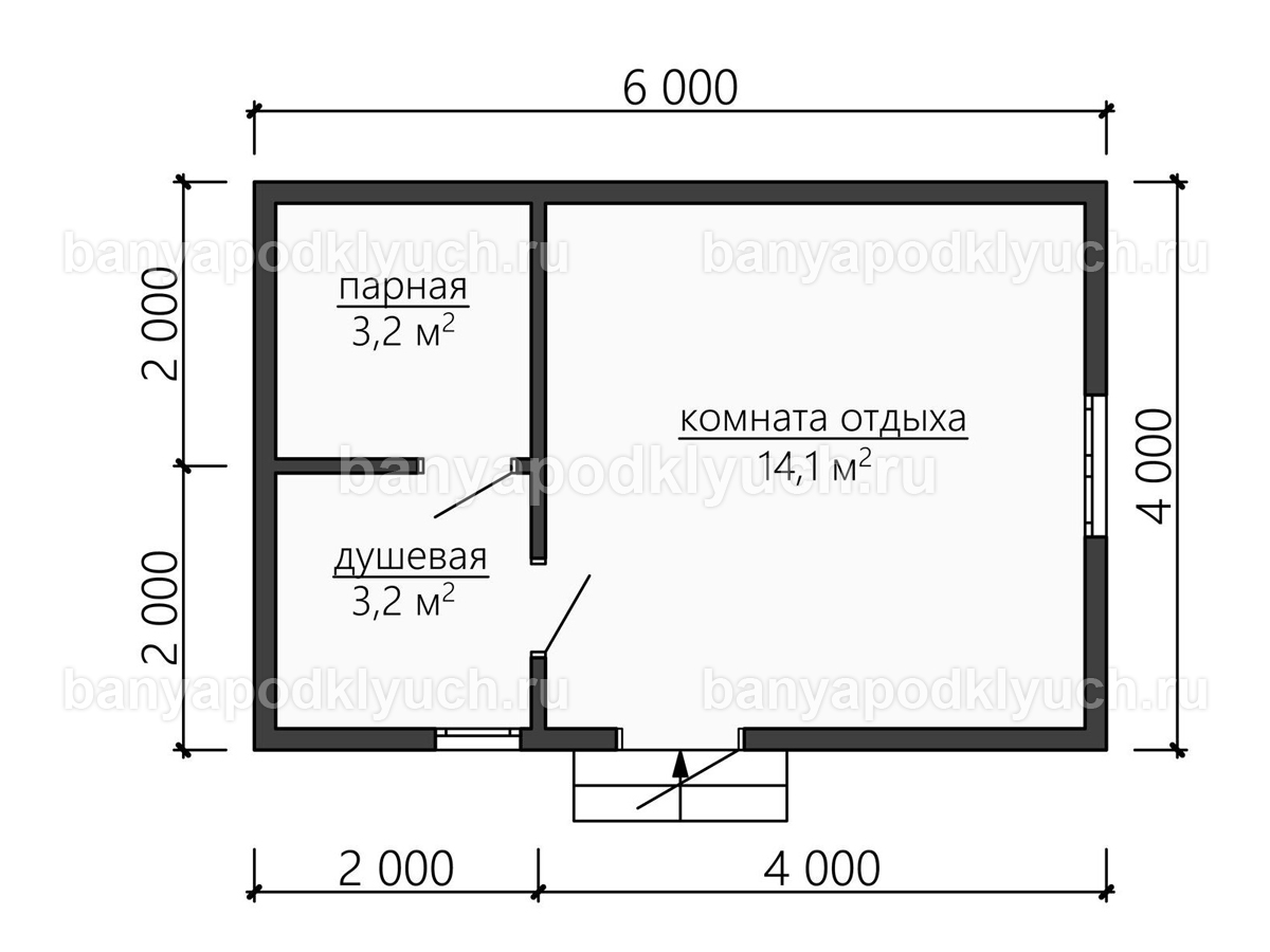 Каркасная баня 6x4 м Каркасная баня 6x4 м