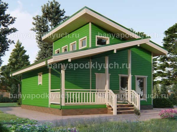 Каркасная баня 9 на 9 м